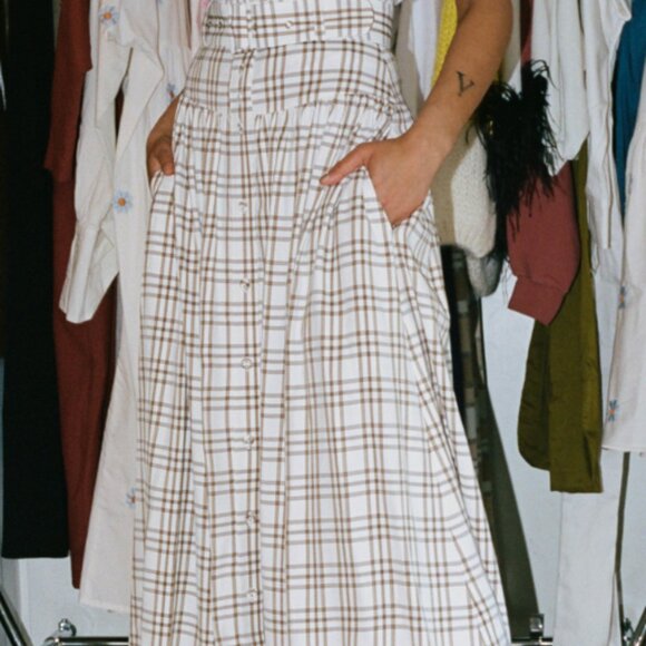 Mr Larkin Sille curtain plaid skirt and cami top set size small - Picture 10 of 11